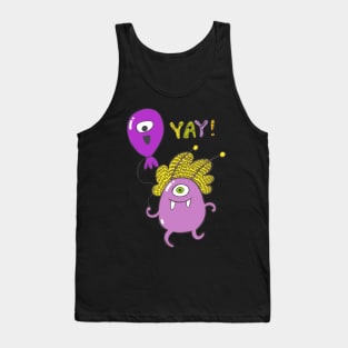 Pink One-eye Monster with Balloon Tank Top